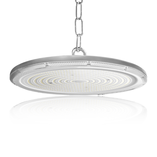 Picture of High Bay Spot Light Workshop Lighting Cool White 6500K Waterproof UFO Ceiling Light 100W 200W 300W with Gray Aluminum Body