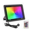 Picture of RGB Outdoor LED Floodlight 30W 50W 100W Color LED Spotlight with Remote Control IP66 Waterproof Wall Lighting for Garden, Yard, Patio, Christmas, DJ Parties