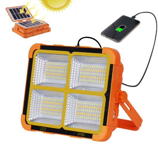 Picture of Solar Camping Floodlight with Foldable Solar Panels Outdoor IP66 Energy Save Hiking Fishing Emergency Lamp Led Solar Light