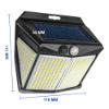 Picture of Smart Super Bright 6000K Outdoor 412LED Solar Garden Light 4 Sides Wall Lamp Light Motion Sensor Security Light Waterproof