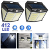 Picture of Smart Super Bright 6000K Outdoor 412LED Solar Garden Light 4 Sides Wall Lamp Light Motion Sensor Security Light Waterproof
