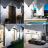 Picture of Outdoor Super Bright Solar Wall Light with Motion Sensor 6000K 412LEDs Waterproof 4 Sides Solar Garden Lamp
