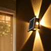 Picture of Four Sided Solar Fence Light Outdoor Waterproof Up& Down Left & Right Luminous Lighting Home Decorative Solar Wall Washing Lam