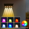 Picture of European Stock RGB Solar Wall Lights Waterproof IP65 LED Lighting Decorations for Garden Fence Patio Courtyard Wash Wall Lam