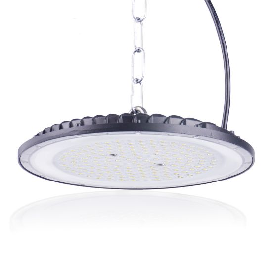 Picture of Industrial Commercial High Bay Light 100W 200W 300W High Brightness UFO Lamp for Warehouse Stadium Railway Station Parking Lot