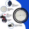 Picture of 100W 150W 200W Dimmable LED High Bay Light with Driver Waterproof 175-265V Warehouse Workshop Parking Superstore UFO Ceiling Lamp