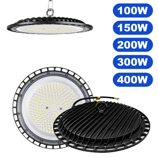 Picture of DOB Industrial UFO Lamp 100W 150W 200W 300W 400W 110-265V Waterproof Led High Bay Light 6500K Cold white