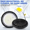 Picture of DOB 110V-265V High Bay Light 100W 200W 300W Cool White 6500K Industrial Commercial UFO Lamp for Warehouse Workshop Garage Use