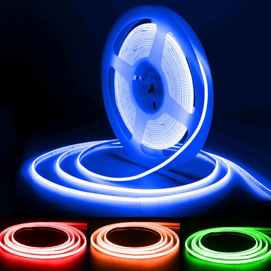 Picture of 5mm Cob Led Strip DC5V 12V 24V 400leds/m Flexible Dimmable Cuttable Single Color Led Tape 8W/m