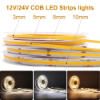 Picture of 5mm Cob Led Strip DC5V 12V 24V 400leds/m Flexible Dimmable Cuttable Single Color Led Tape 8W/m
