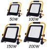 Picture of Portable 50W 100W 150W 200W LED Floodlight for Outdoor Garage Security Construction IP66 Waterproof Foldable Work Light with Stand and Plug