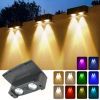 Picture of Solar Lights Outdoor RGB for Garden Decoration LED Solar Fence Light Waterproof Lighting High Brightness Solar Powered Lamp
