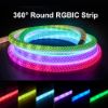 Picture of 360° Round RGBIC RGB Addressable LED Neon Flex Rope Woven Strip Lights 5V with USB and APP Remote Control
