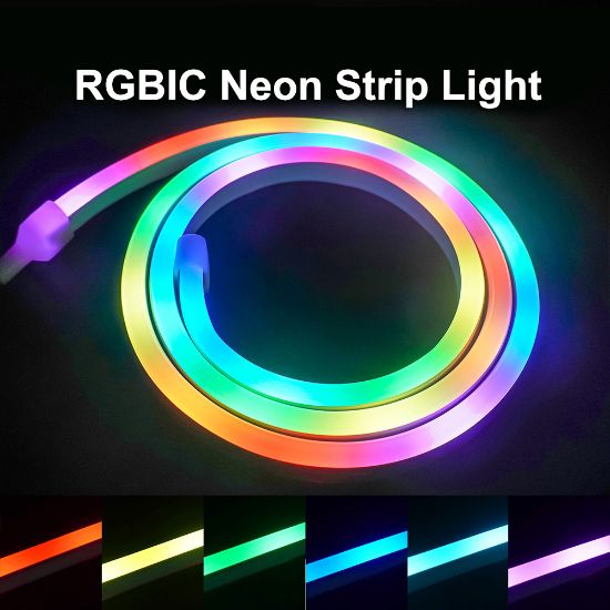 Picture of 1M 3M 5M RGBIC Neon LED Strip Light with USB APP BT Remote Control Outdoor IP65 Waterproof Led Tape Water Running
