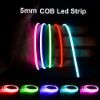Picture of 5mm Cob Led Strip DC5V 12V 24V 400leds/m Flexible Dimmable Cuttable Single Color Led Tape 8W/m