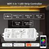 Picture of Tuya WiFi RF 5 in 1 LED Controller WT5 Smart for Single Color CCT RGB RGBW RGBCCT Strip Lights 2.4G LED Touch Panel Remote TW5