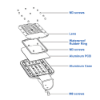 Picture of LED Street Light Head Outdoor IP65 Waterproof 160lm/W with 4KV Surge Test 85-265V SMD2835 DOB Real Power 50W/100W/150W/200W
